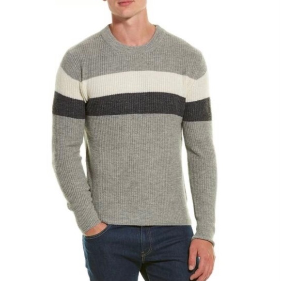 Slate & Stone Gray Emory Colorblock Stripe Crew Neck Long Sleeve Sweater Men XL - Picture 1 of 5